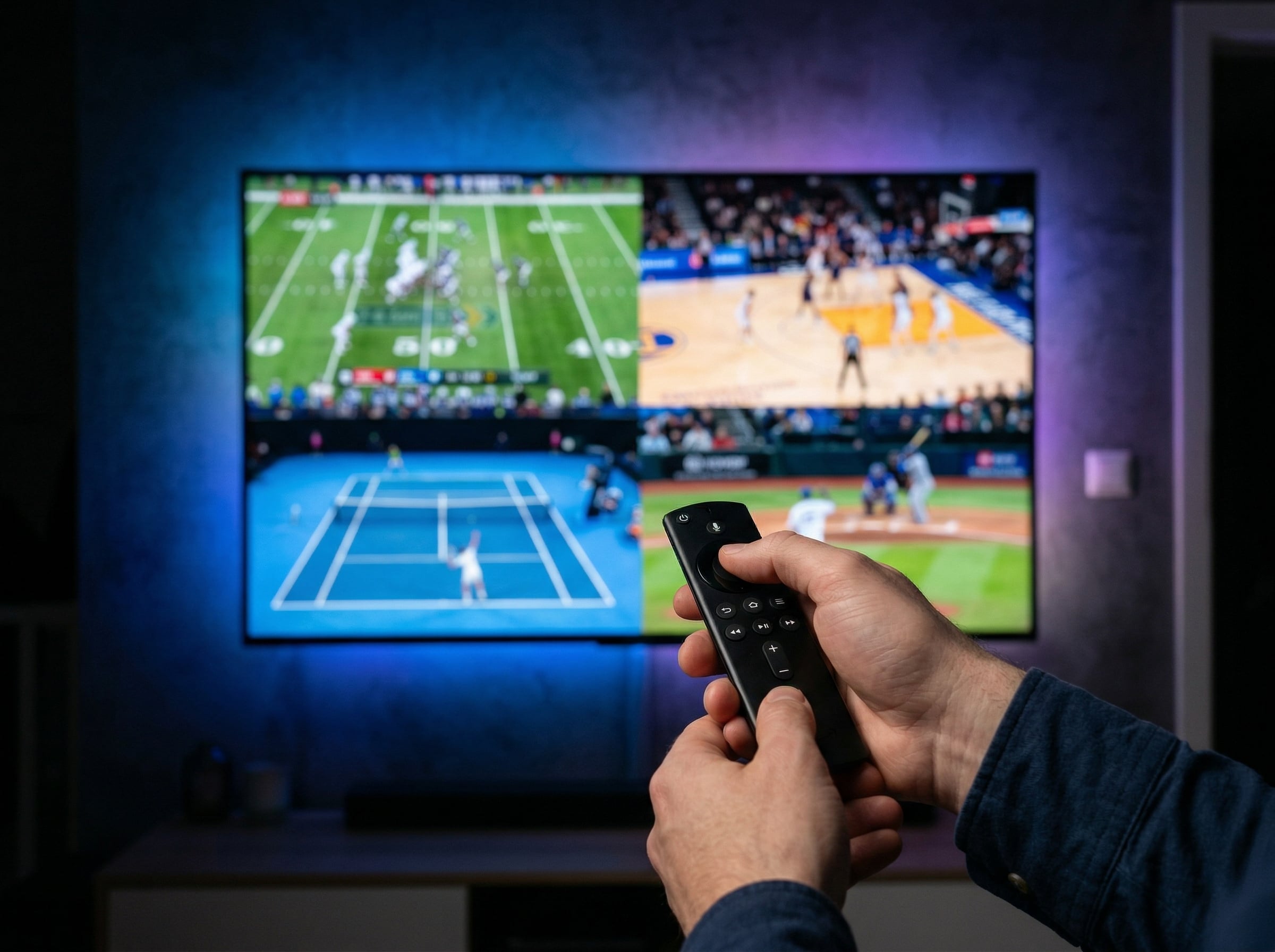 IPTV box multi-view - afstandsbediening met live sport streams